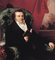 Salomon Oppenheim jr. (1772-1828), Gründer des Bankhauses. (Fotografie: Postumes Öldgemälde von Joseph Weber, 1854)
[Hausarchiv Sal. Oppenheim jr. & Cie.]