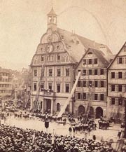 Feuerwehrübung um 1885
[Landesfeuerwehrmuseum M-V, Meetzen]